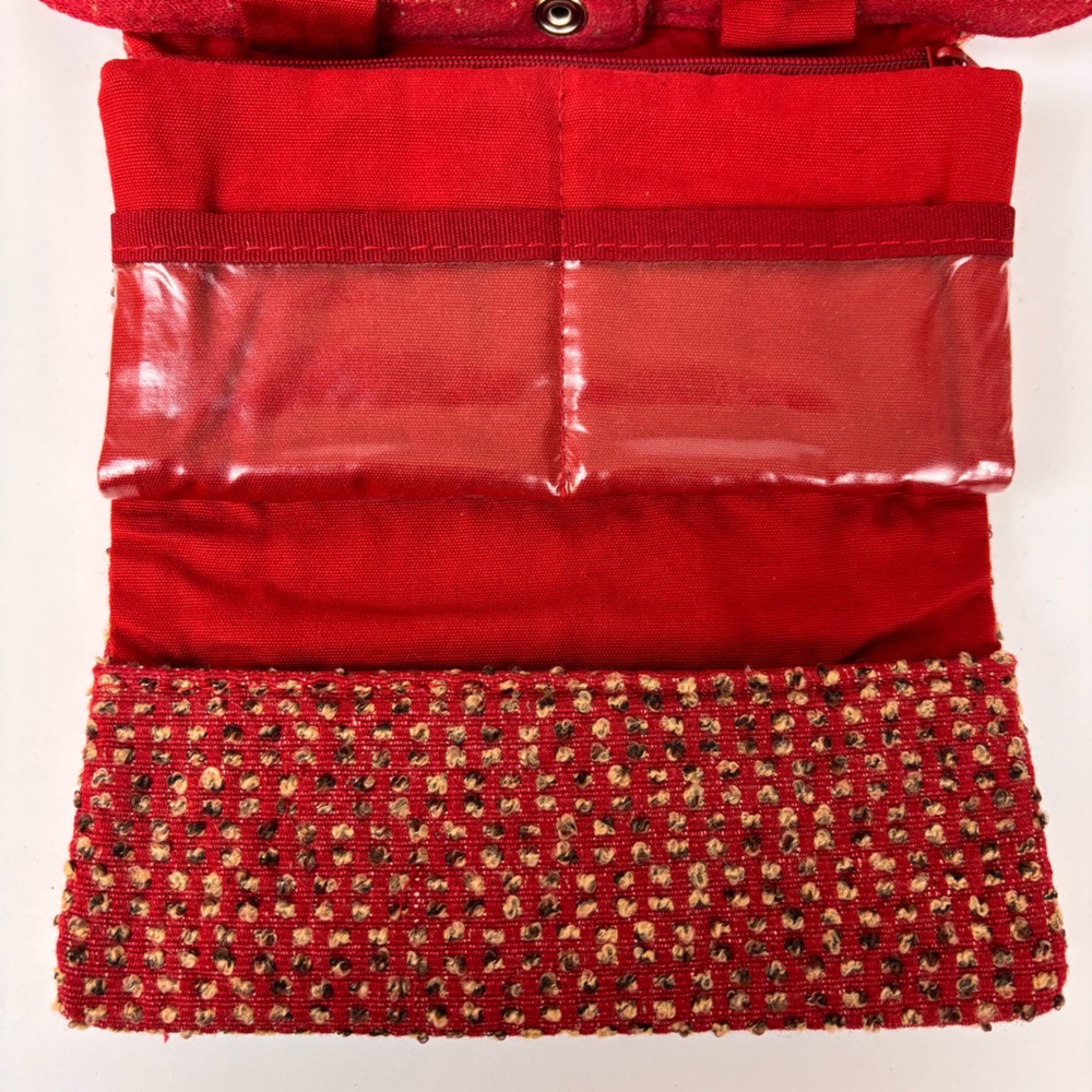 Isabella's Journey Crossbody Bag Textured Cobblestone Wallet with Strap Red - Picture 7 of 16